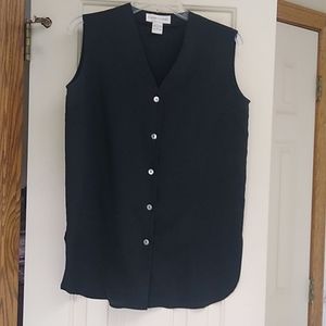 Casual Corner Black Sleeveless Blouse